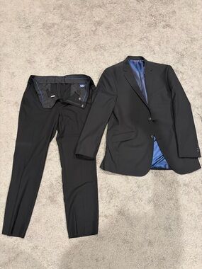 Men's Black Two-Piece Suit Blazer & Trousers - Billy London